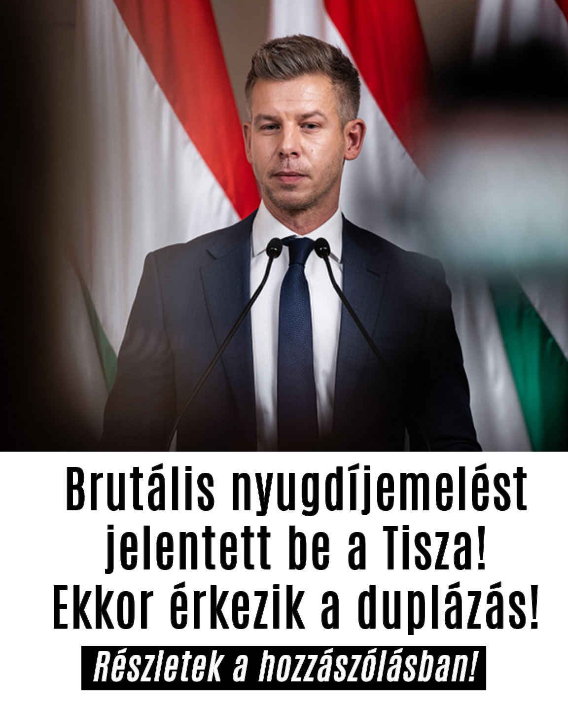 Brutális nyugdíjemelést jelentett be a Tisza!