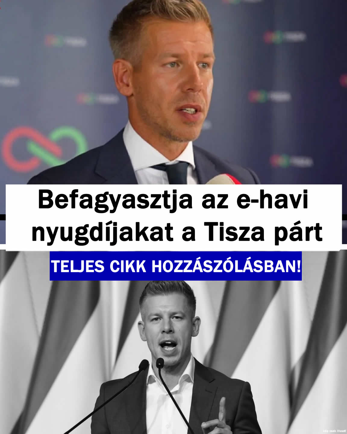 Befagyasztja az e-havi nyugdíjakat a Tisza párt