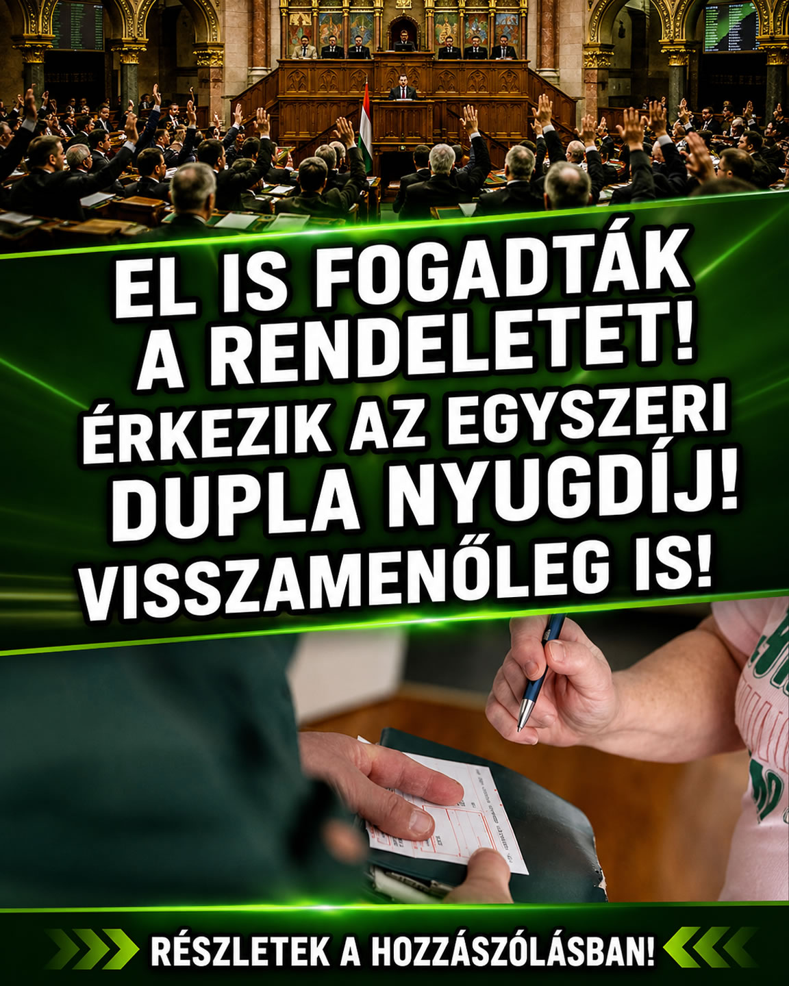 Érkezik az egyszeri dupla nyugdíj!