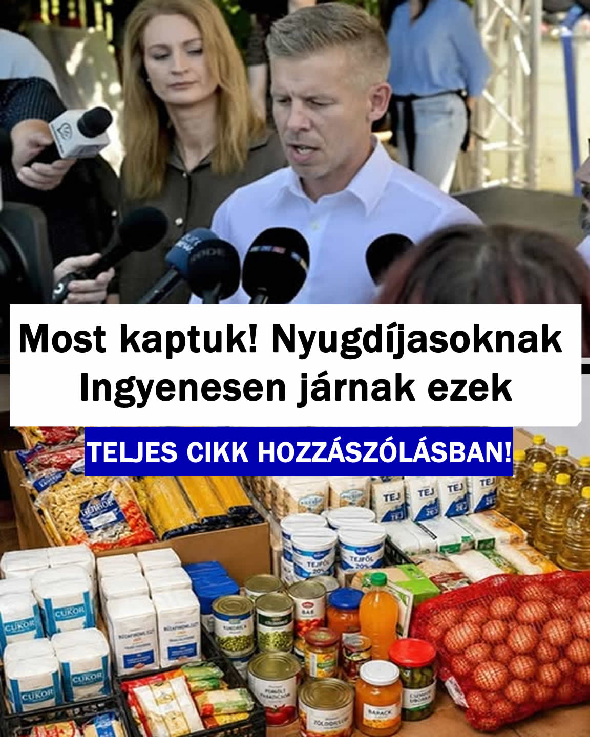 Nyugdíjasoknak Ingyenesen járnak ezek az élelmiszercsomagok