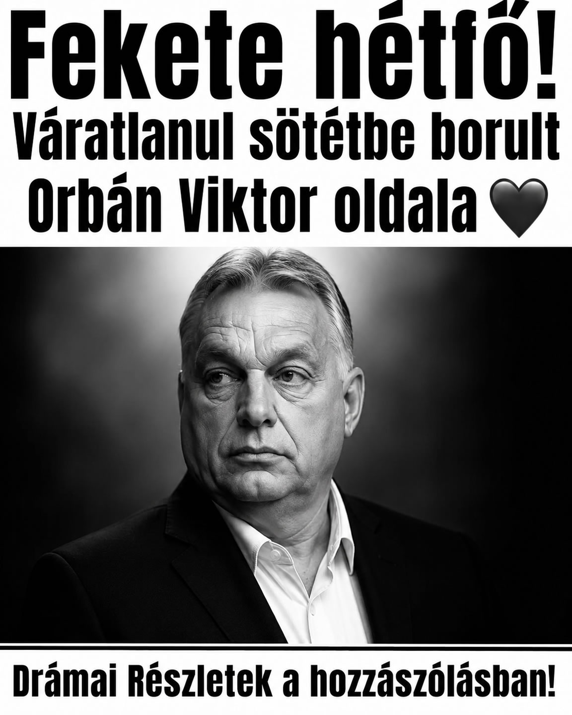 Feketébe borult Orbán Viktor oldala