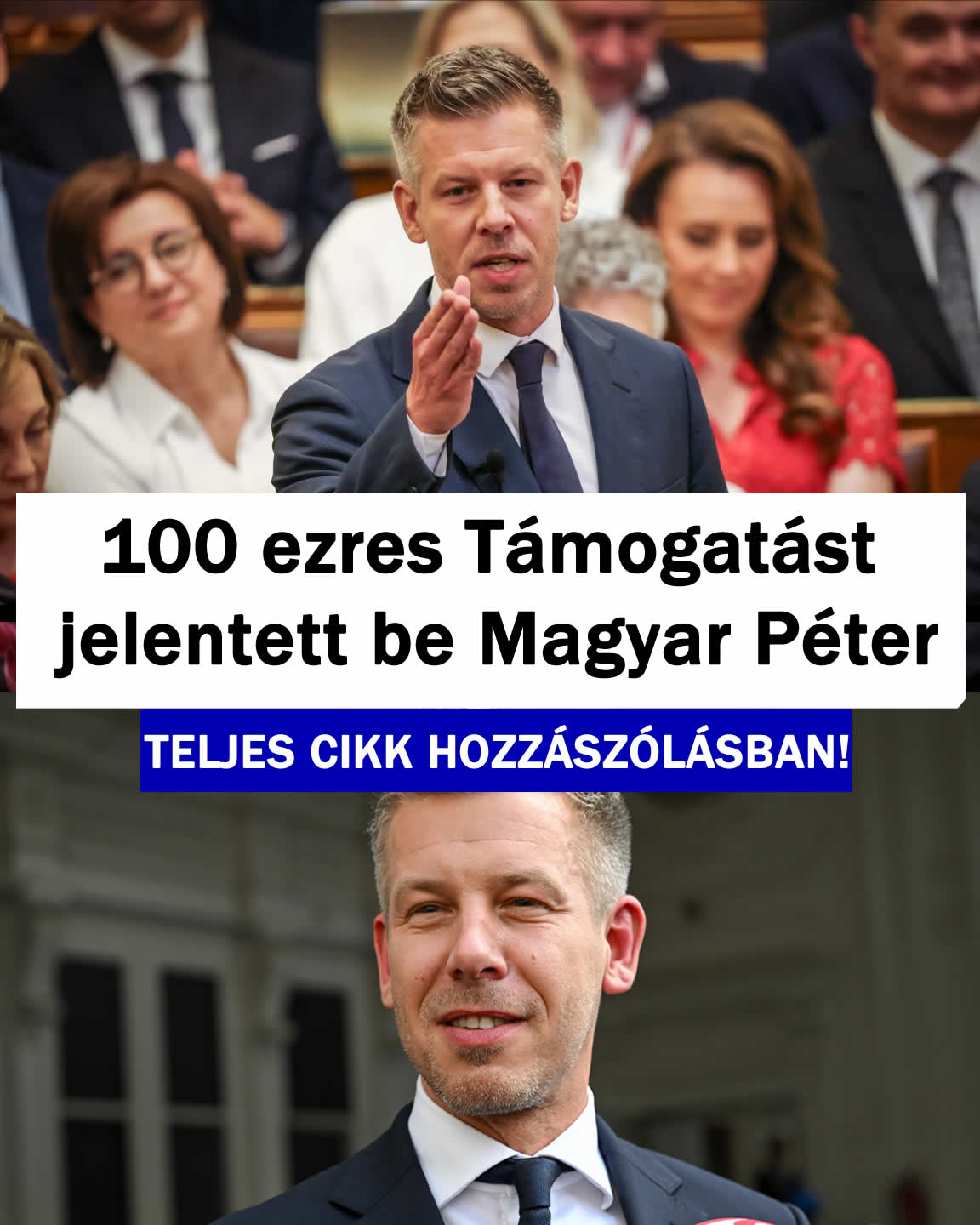 Támogatást jelentett be Magyar Péter