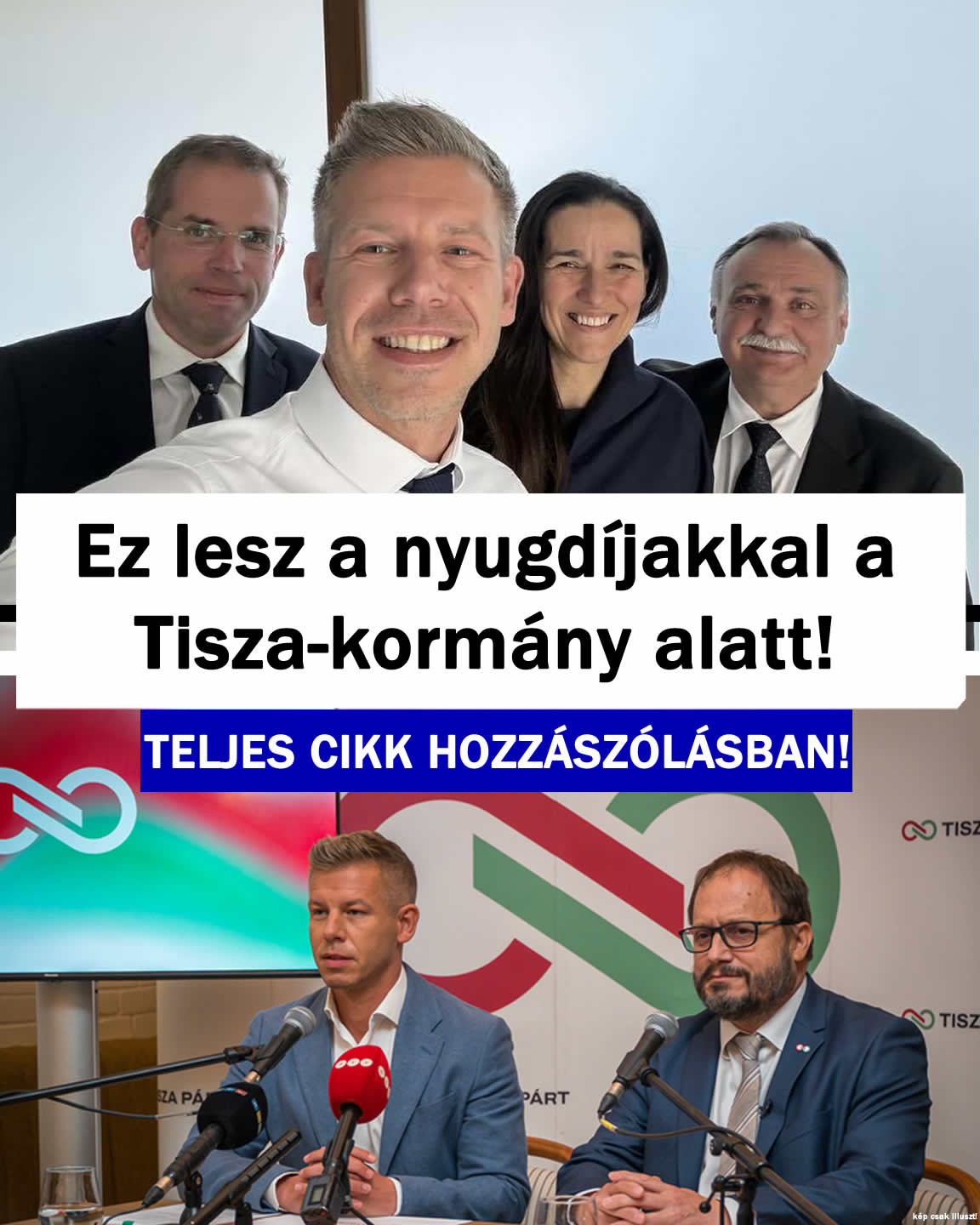 Ez lesz a nyugdíjakkal a Tisza-kormány alatt!