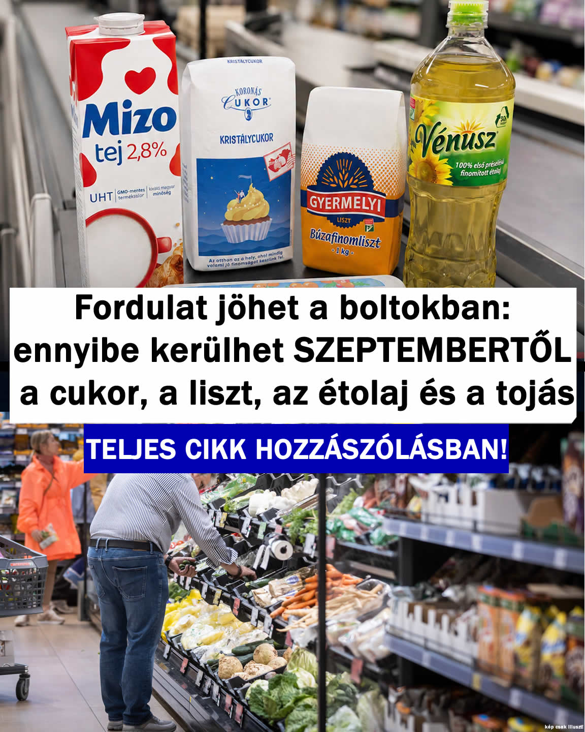 Ennyibe kerül SZEPTEMBERTŐL a cukor, a liszt, az étolaj és a tojás
