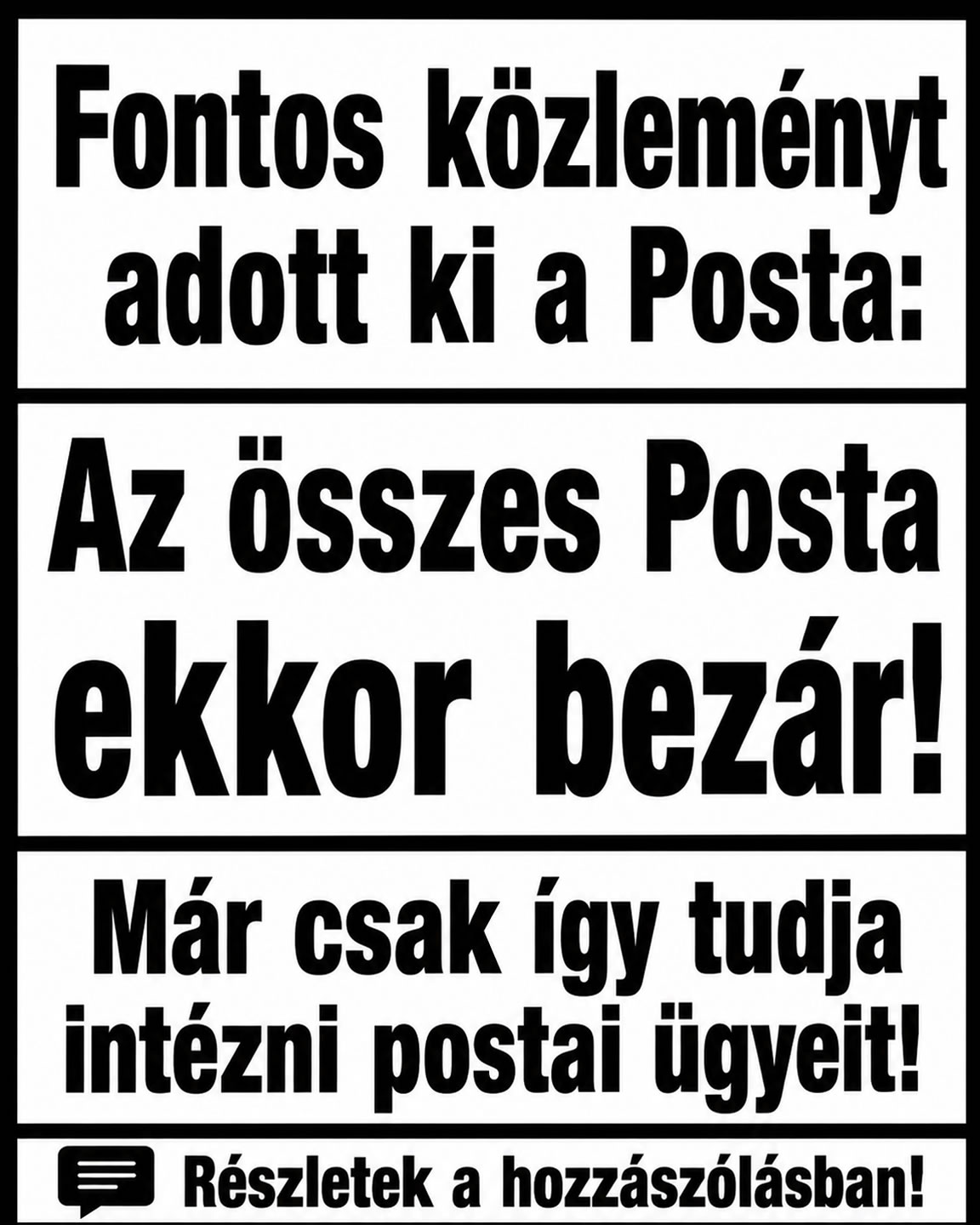 Az összes Posta bezárt
