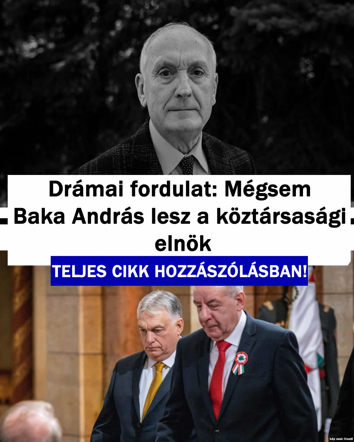 Mégsem Baka András lesz a köztársasági elnök