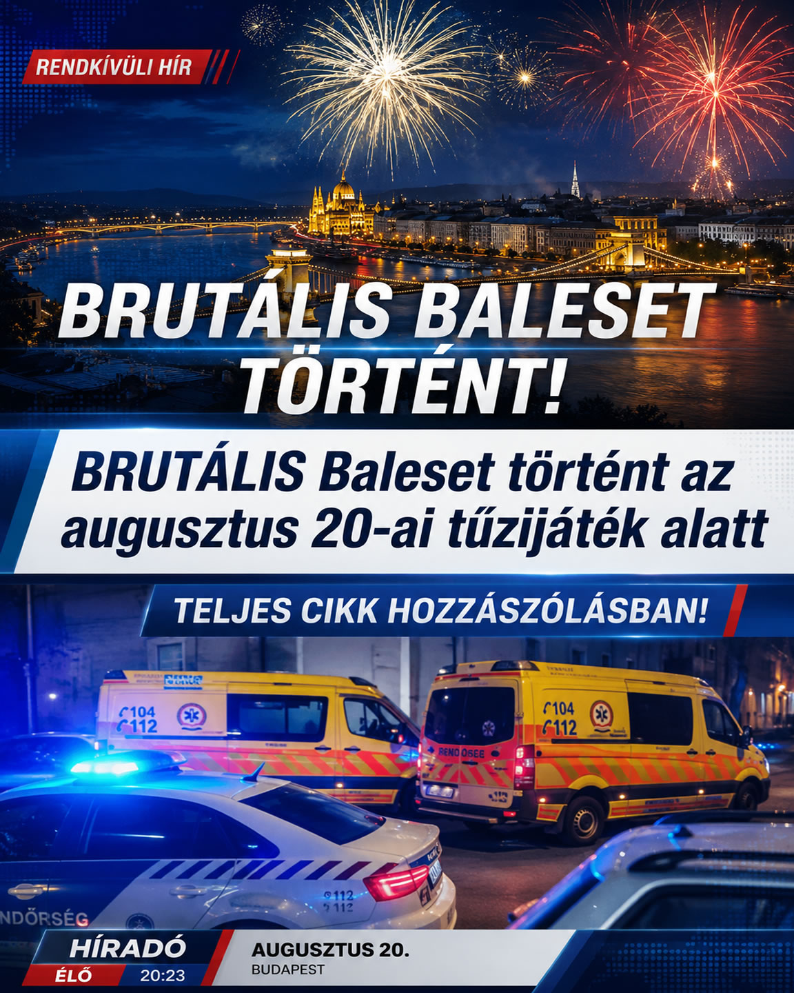 Brutális baleset történt az augusztus 20-ai tűzijáték alatt