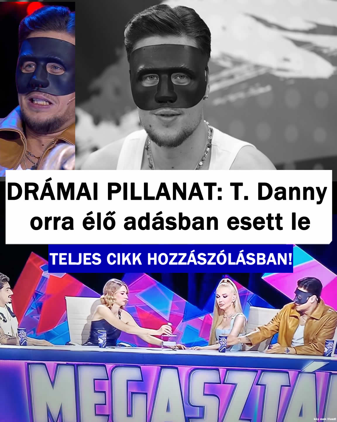DRÁMAI PILLANAT: T. Danny orra élő adásban esett le